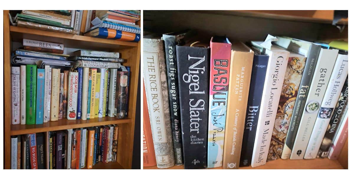 Books on a bookshelf.