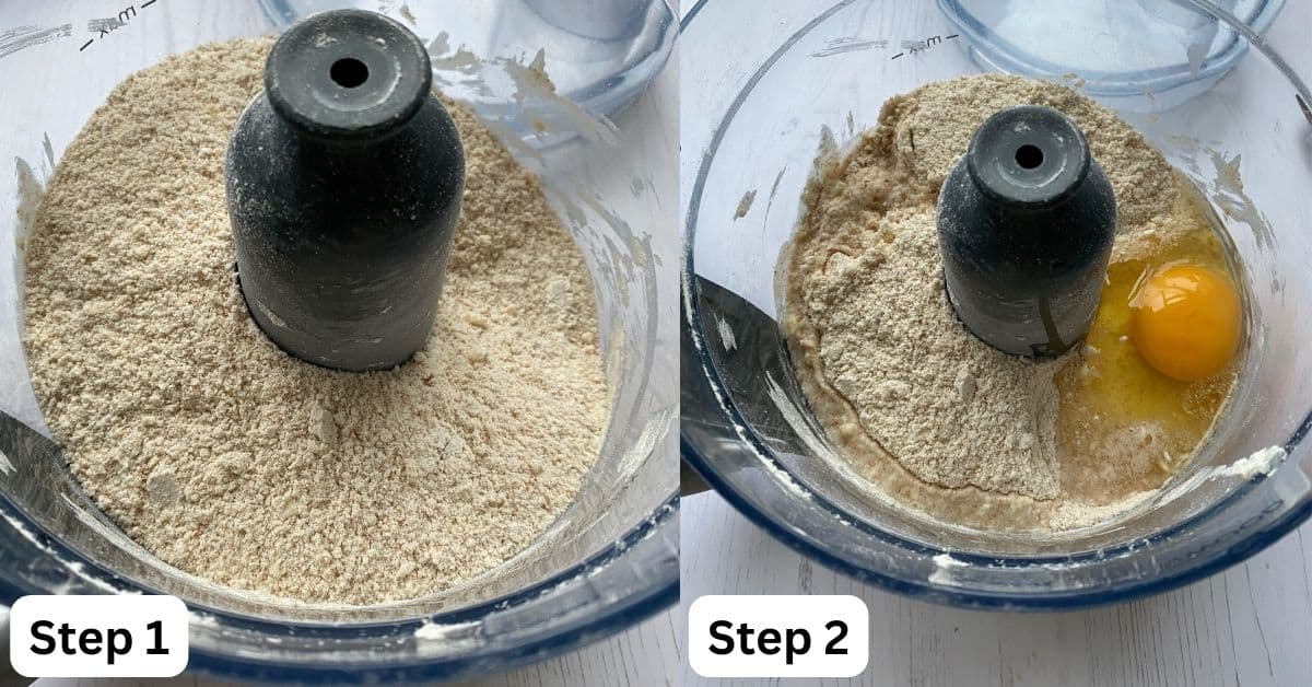 Making shortcrust pastry in a food processor. Pastry making using a food processor.