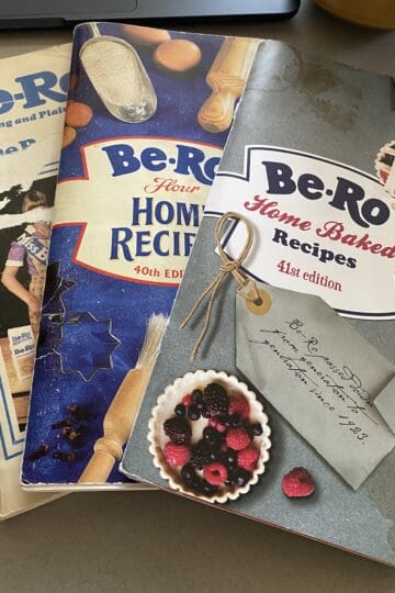 collection of bero cookbooks.