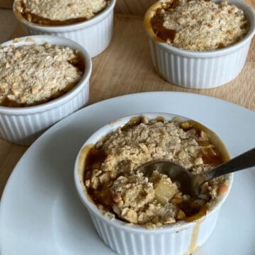 4 Individual Mincemeat and Pear Crumbles.