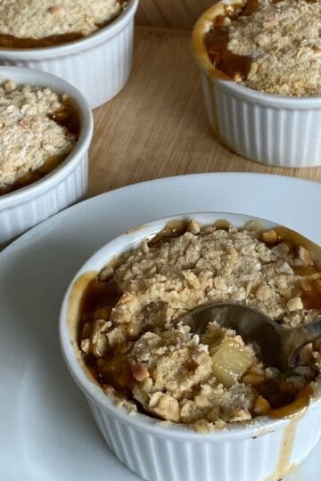 4 Individual Mincemeat and Pear Crumbles.