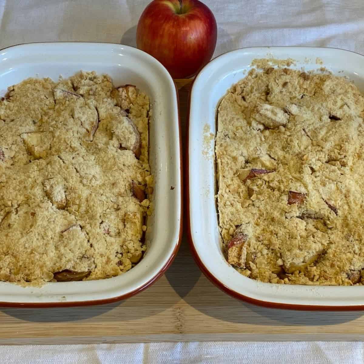 Apple Crumbles with a Streusel Topping.