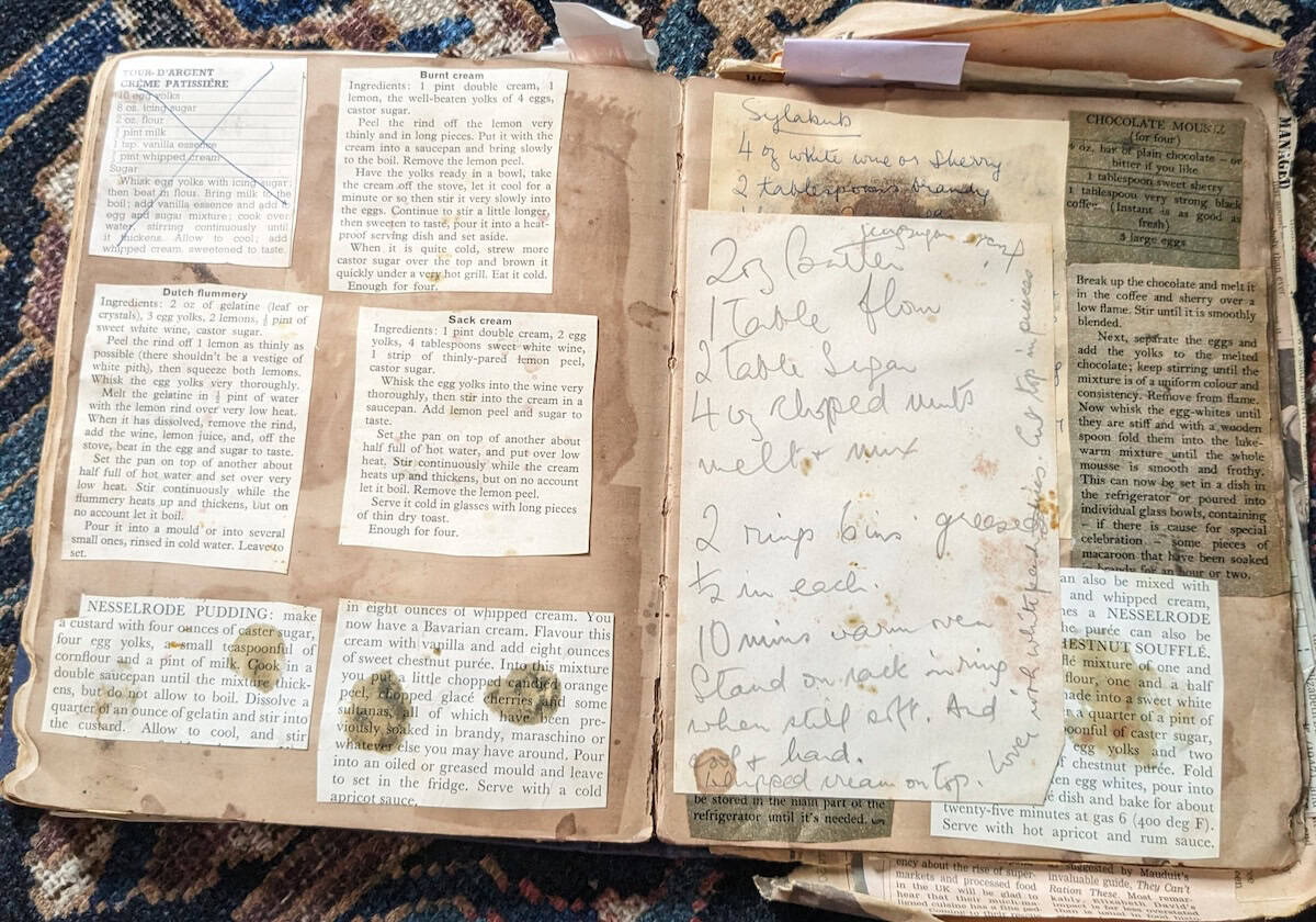 Julia Watson mother's cookbook.