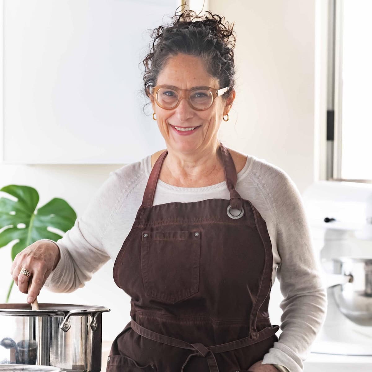 Leslie Brenner in her kitchen.