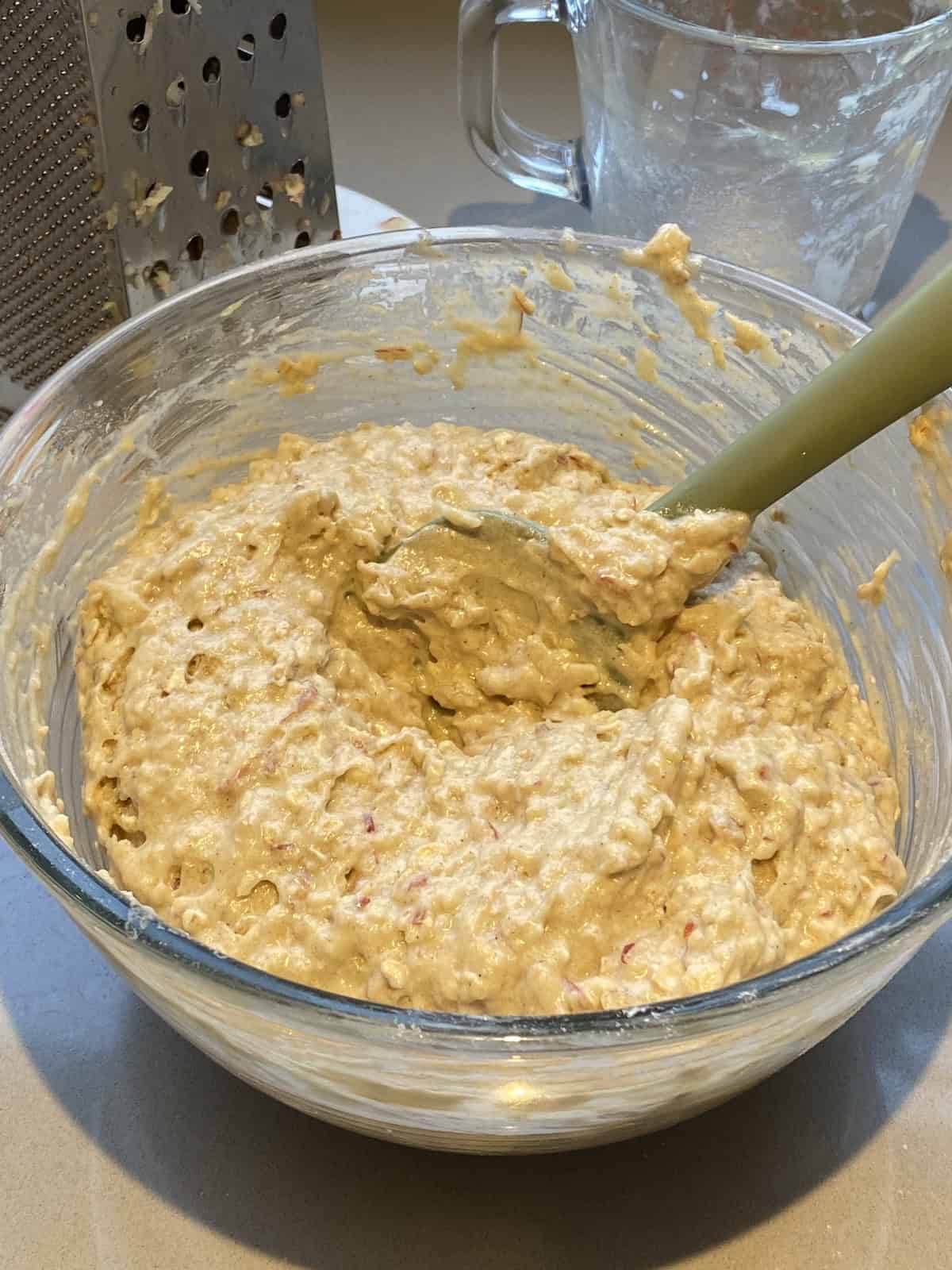 Apple, Oats and Cinnamon Muffin Batter.