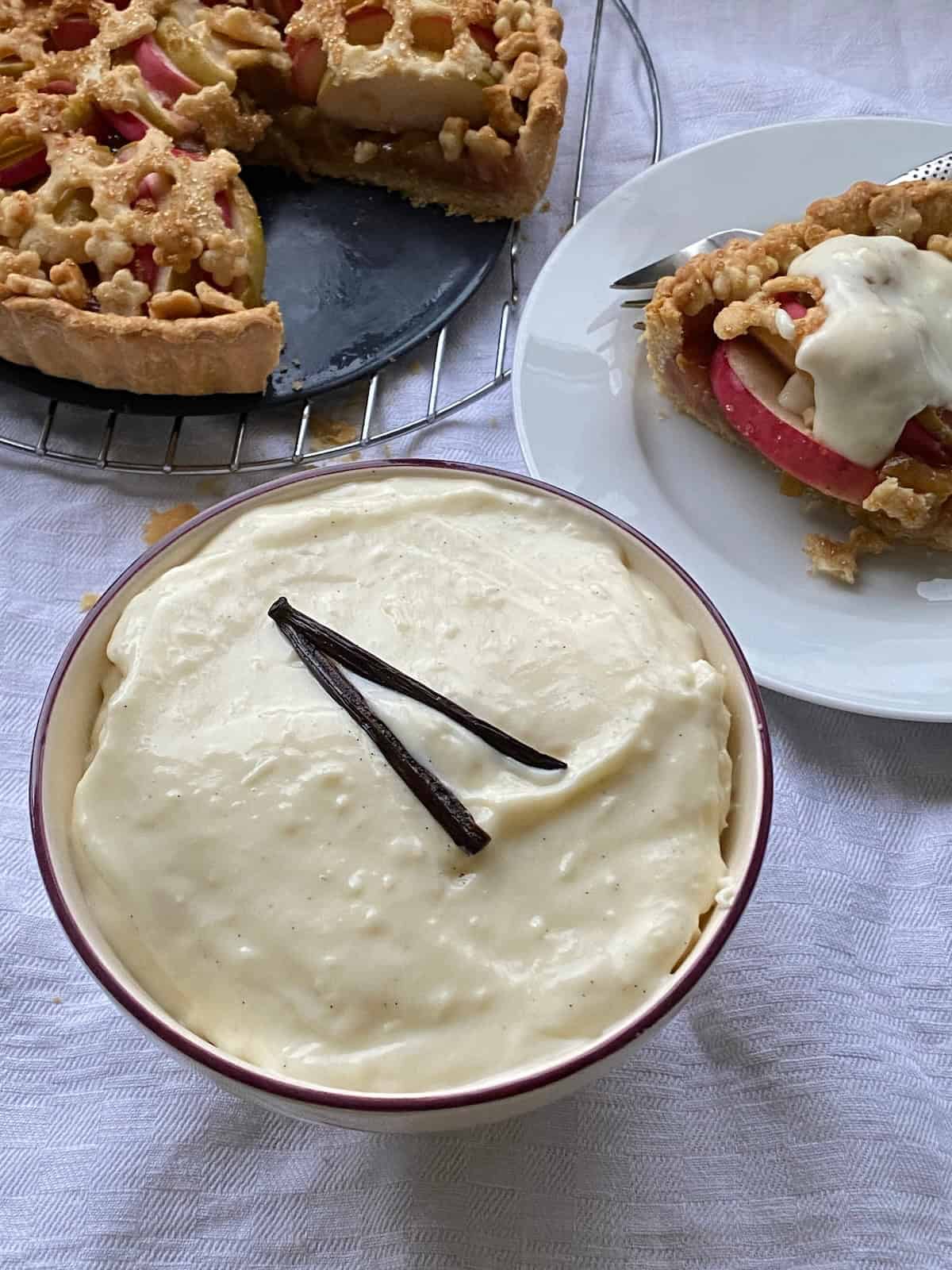 Bowl of homemade custard.