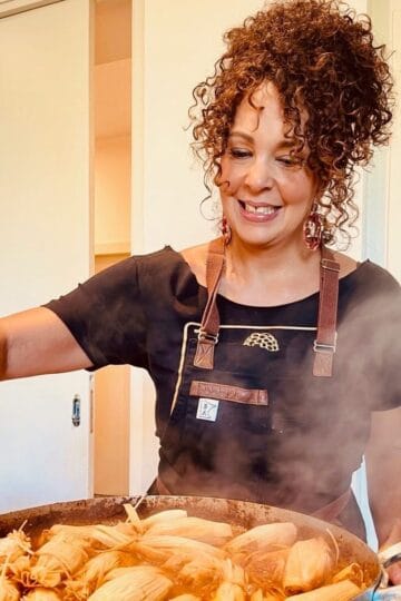 Mecca Boss in her kitchen.